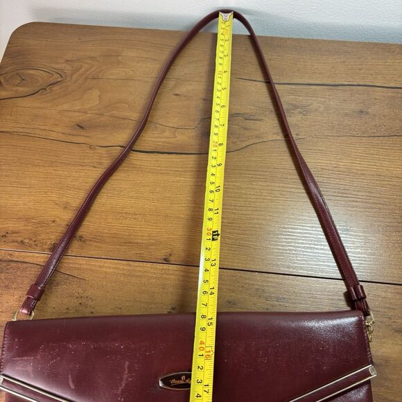 Vintage Etienne Aigner Burgundy Oxblood Leather Classic Clutch Shoulder Bag - Picture 16 of 16